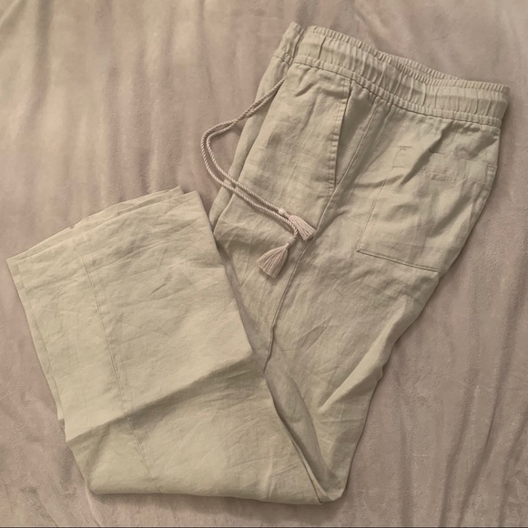 LOFT Pants - Ann Taylor LOFT cream linen pants LOFT Pants - Ann Taylor LOFT cream linen pants